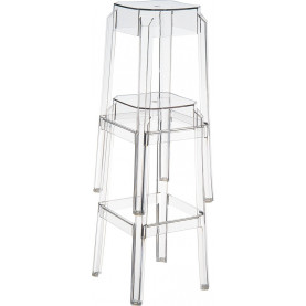 Stołek barowy FOX 65 czarny przezroczysty Siesta do kuchni, restauracji i baru. 2