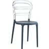 Stylowe Krzesło z tworzywa MISS BIBI ciemnoszare/przezroczyste Siesta do salonu, kuchni i restuaracji.