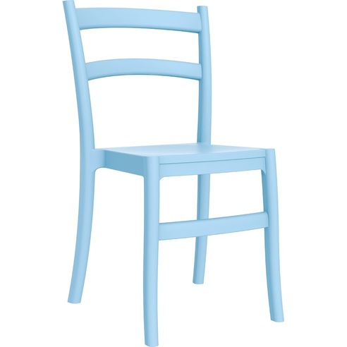 Stylowe Krzesło z tworzywa TIFFANY jasno niebieskie Siesta do stołu.