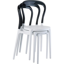 Stylowe Krzesło z tworzywa MR BOBO ciemnoszare/szary dymione przezroczyste Siesta do salonu, kuchni i restuaracji.