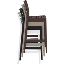 Krzesło barowe plastikowe ARES BAR 75 ciemnoszare Siesta do kuchni, restauracji i baru.