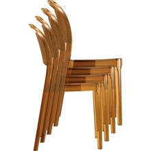 Stylowe Krzesło ażurowe z tworzywa BEE czarne przezroczyste Siesta do salonu, kuchni i restuaracji.