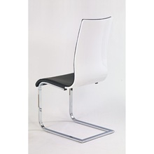 Krzesło nowoczesne z ekoskóry na płozie K104 czarny/biały Halmar do jadalni, kuchni i salonu.