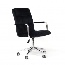 Krzesło biurowe welurowe Q-022 Velvet czarne Signal do biurka.