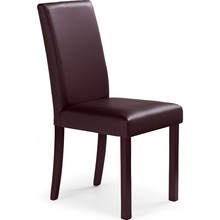 Krzesło z ekoskóry na drewnianych nogach NIKKO ciemno brązowe Halmar do salonu, kuchni i jadalni.