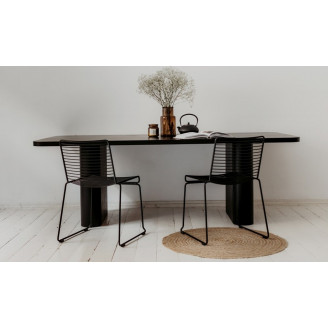 Stół prostokątny Pelare 200x100 czarny dąb | Nordifra