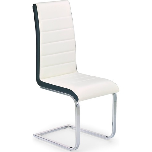 Krzesło z ekoskóry K132 biało-czarne Halmar do salonu, kuchni i jadalni.
