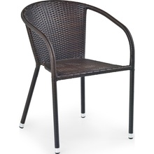 Krzesło ogrodowe z podłokietnikami Midas ciemno brązowe Halmar