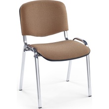 Krzesło biurowe tapicerowane ISO beżowy/chrom Halmar