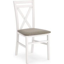 Klasyczne Krzesło drewniane tapicerowane DARIUSZ białe/Inari 23 Halmar do kuchni, salonu i jadalni.