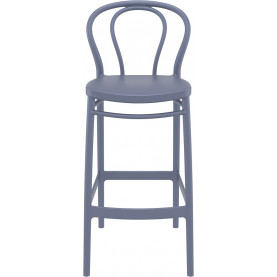 Krzesło barowe plastikowe Victor 75 szare Siesta - Komfort i styl! 2