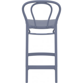 Krzesło barowe Victor Siesta | Szare, plastikowe, 96 cm