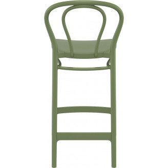 Krzesło barowe plastikowe Victor Siesta - Zielone, Oliwkowe