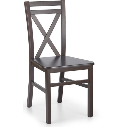 Klasyczne Krzesło drewniane DARIUSZ II ciemny orzech Halmar do kuchni, salonu i jadalni.