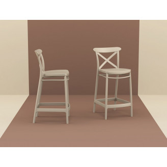 Krzesło barowe Cross 65 beżowe Siesta - Stylowy design i trwałość