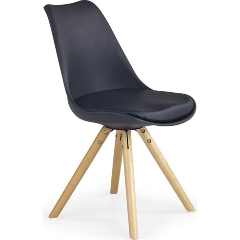 Stylowe Krzesło skandynawskie z poduszką K201 czarne Halmar do kuchni, salonu i restauracji.