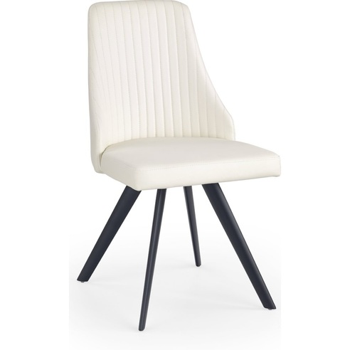 Krzesło z ekoskóry K206 biały/czarny Halmar do salonu, kuchni i jadalni.