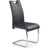 Krzesło nowoczesne z ekoskóry na płozie K211 czarne Halmar do jadalni, kuchni i salonu.