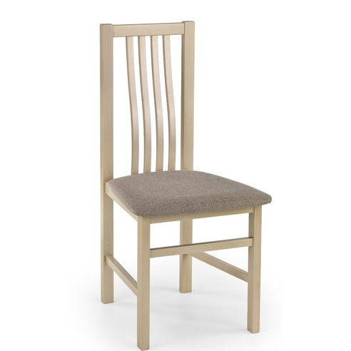 Klasyczne Krzesło drewniane tapicerowane PAWEŁ dąb sonoma Halmar do kuchni, salonu i jadalni.