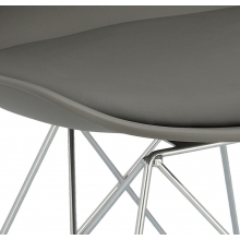 Designerskie Krzesło nowoczesne z poduszką Norden DSR szary/chrom D2.Design do kuchni, kawiarni i restauracji.