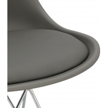 Designerskie Krzesło nowoczesne z poduszką Norden DSR szary/chrom D2.Design do kuchni, kawiarni i restauracji.