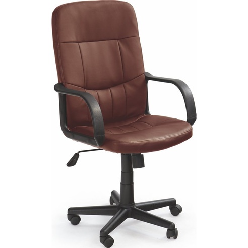 Fotel biurowy pracowniczy DENZEL ciemno brązowy Halmar do biurka.