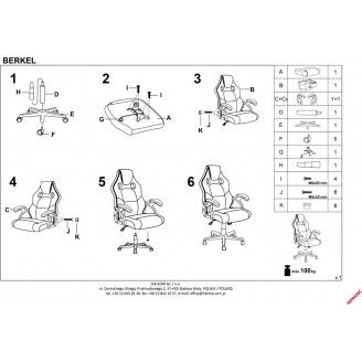 Fotel gamingowy Berkel Halmar | Czarno-czerwony, Komfort i Styl