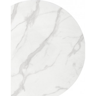 Stół szklany glamour Halmar Casemiro 90cm - Biały marmur/Złoty