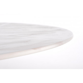 Stół szklany glamour Halmar Casemiro 90cm - Biały marmur/Złoty