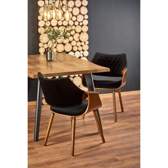 Stół rozkładany loft Dickson Halmar | Dąb naturalny/czarny