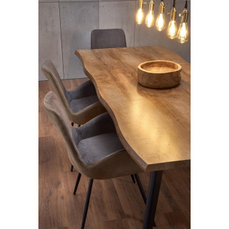 Stół rozkładany loft Dickson Halmar | Dąb naturalny/czarny