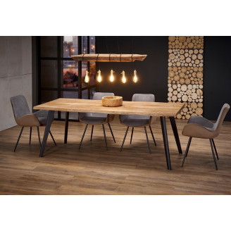 Stół rozkładany loft Dickson Halmar | Dąb naturalny/czarny