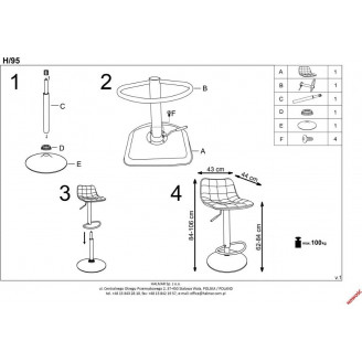 Hoker pikowany H-95 Halmar - Czarny | Komfort i styl