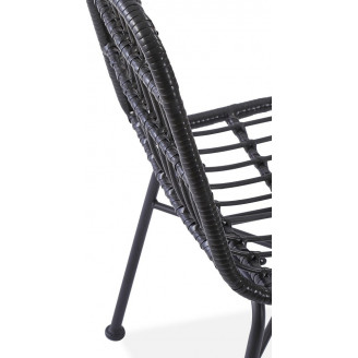 Krzesło rattanowe boho K401 czarny/popiel Halmar - Komfort i styl