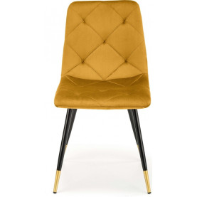 Krzesło welurowe pikowane K438 musztardowe Halmar 2