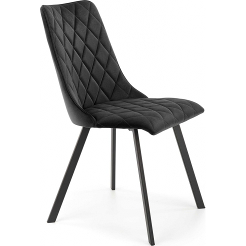 Krzesło welurowe pikowane K450 czarne...