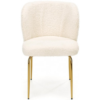 Kremowe krzesło bouclé Halmar K474 - Stylowy design