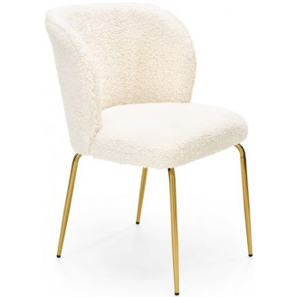 Kremowe krzesło bouclé Halmar K474 - Stylowy design
