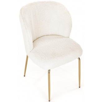 Kremowe krzesło bouclé Halmar K474 - Stylowy design