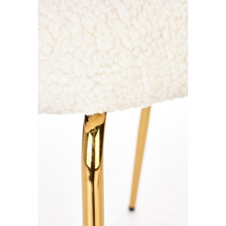 Kremowe krzesło bouclé Halmar K474 - Stylowy design