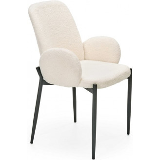 Kremowe krzesło Halmar K477 z bouclé | Komfortowy design