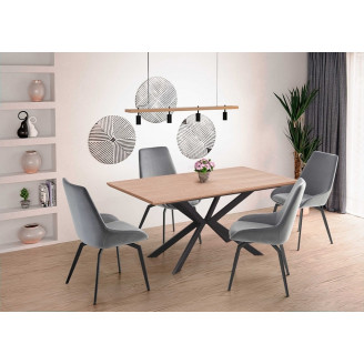 Stół rozkładany loft Legarto 160x90 dąb/czarny | Halmar