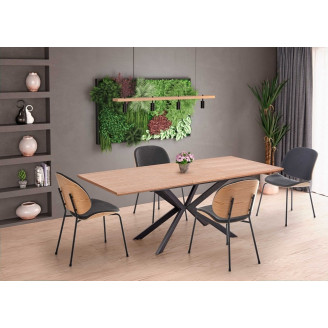 Stół rozkładany loft Legarto 160x90 dąb/czarny | Halmar