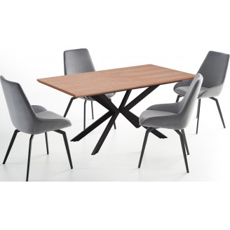 Stół rozkładany loft Legarto 160x90 dąb/czarny | Halmar