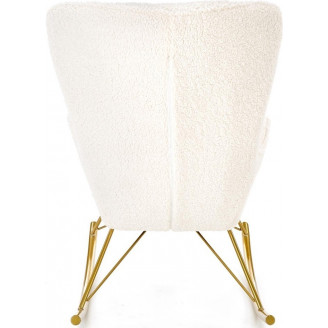 Fotel bujany glamour Halmar Liberto - kremowy/złoty | Komfort i styl