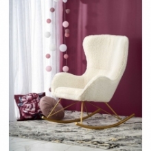Fotel bujany glamour Halmar Liberto - kremowy/złoty | Komfort i styl