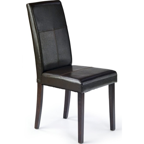 Krzesło z ekoskóry na drewnianych nogach KERRY BIS wenge/brąz Halmar do salonu, kuchni i jadalni.