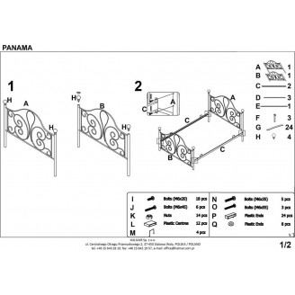 Łóżko metalowe 120cm Panama białe Halmar - Komfort i styl