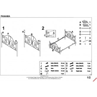 Łóżko metalowe 120cm Panama czarne Halmar - Komfort i styl
