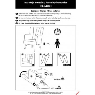Fotel welurowy "Uszak" Pagoni Halmar - Granatowy | Komfort i Styl